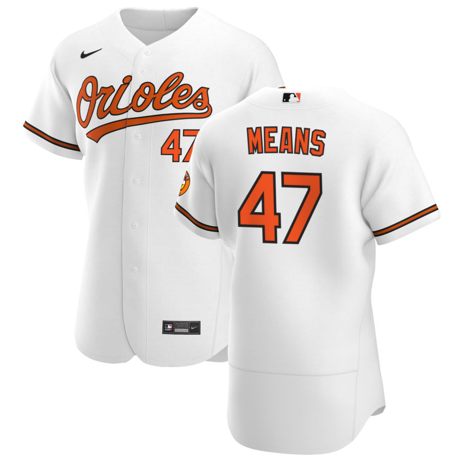 Baltimore Orioles #47 John Means Men Nike White Home 2020 Authentic Player MLB Jersey
